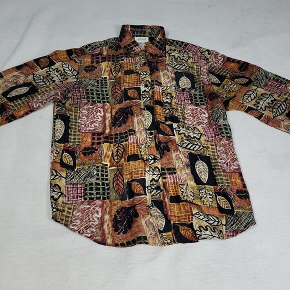 Vintage Karnold Shirt Mens Size M Floral RN 75724 Collared 100% Silk Scarface - Picture 3 of 12